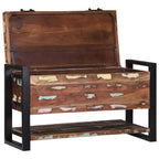 vidaXL Aufbewahrungsbox Mehrfarbig 80 x 35 x 45 cm Massivholz Altholz