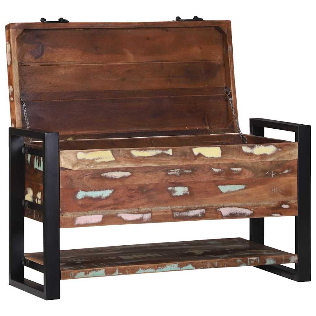 vidaXL Aufbewahrungsbox Mehrfarbig 80 x 35 x 45 cm Massivholz Altholz