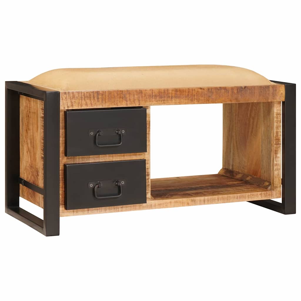 vidaXL Sitzbank mit Stauraum Braun 80 x 35 x 40 cm Massivholz Mango