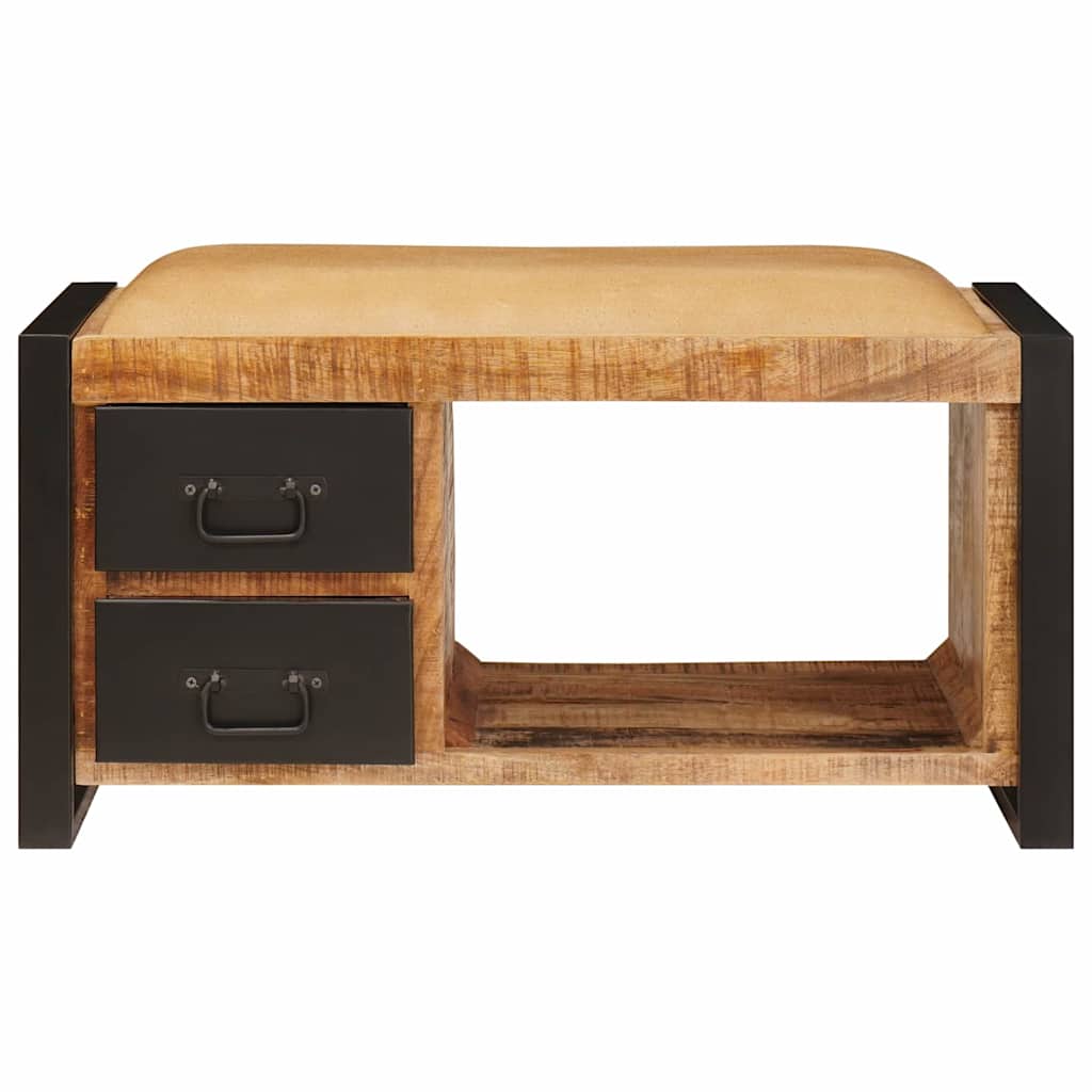 vidaXL Sitzbank mit Stauraum Braun 80 x 35 x 40 cm Massivholz Mango