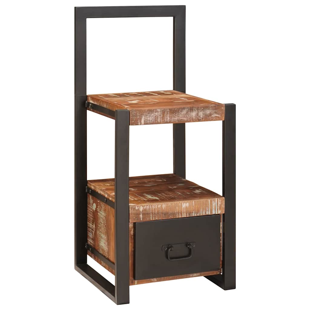 vidaXL Ankleidehaken mit Regal Mehrfarbig Massives upgecyceltes Holz