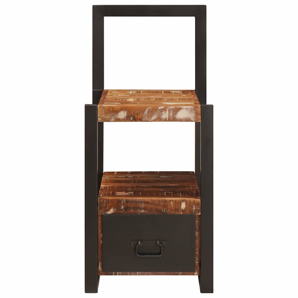 vidaXL Ankleidehaken mit Regal Mehrfarbig Massives upgecyceltes Holz