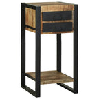 vidaXL Beistelltisch mit Regal Braun 40 x 40 x 80 cm Massivholz Mango