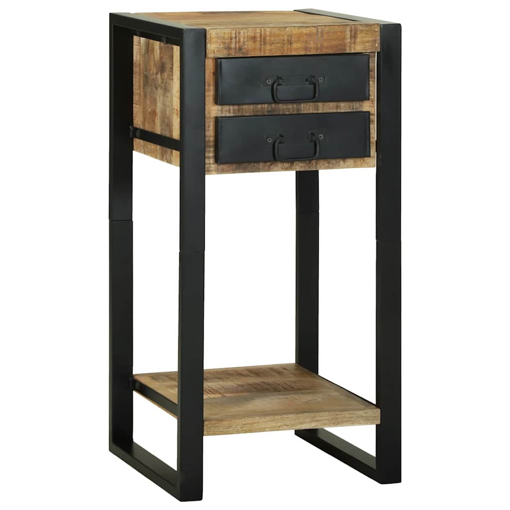 vidaXL Beistelltisch mit Regal Braun 40 x 40 x 80 cm Massivholz Mango