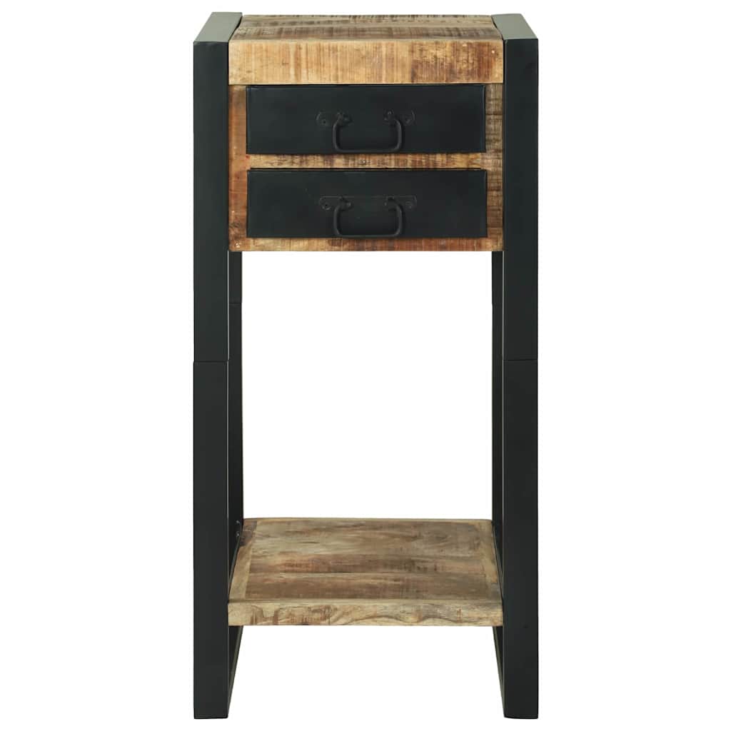 vidaXL Beistelltisch mit Regal Braun 40 x 40 x 80 cm Massivholz Mango