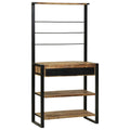 vidaXL Küchenregal Braun und Schwarz 80 x 40 x 160 cm Massivholz Mango