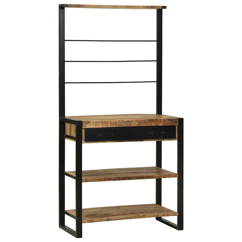 vidaXL Küchenregal Braun und Schwarz 80 x 40 x 160 cm Massivholz Mango