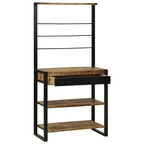 vidaXL Küchenregal Braun und Schwarz 80 x 40 x 160 cm Massivholz Mango