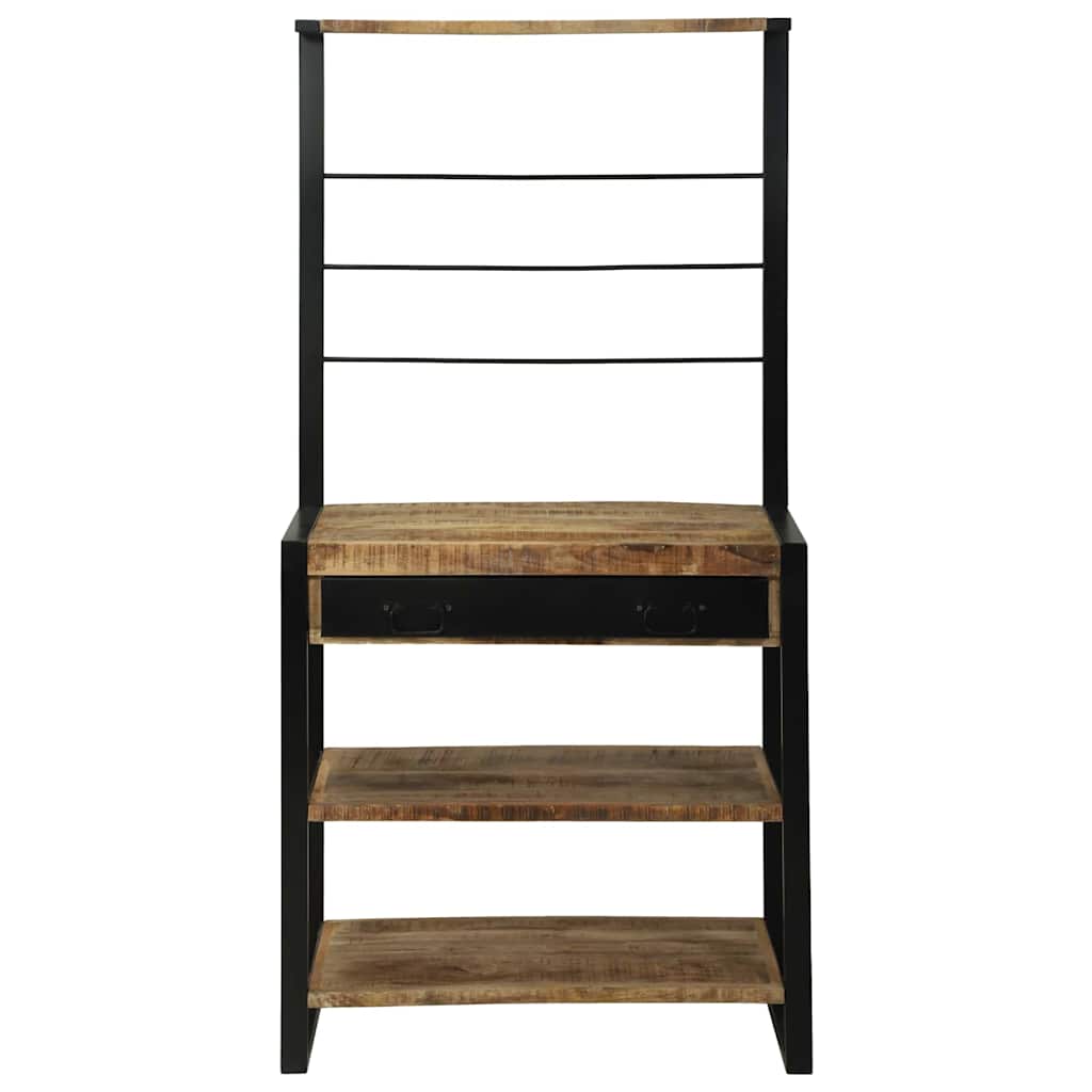 vidaXL Küchenregal Braun und Schwarz 80 x 40 x 160 cm Massivholz Mango
