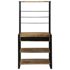 vidaXL Küchenregal Braun und Schwarz 80 x 40 x 160 cm Massivholz Mango