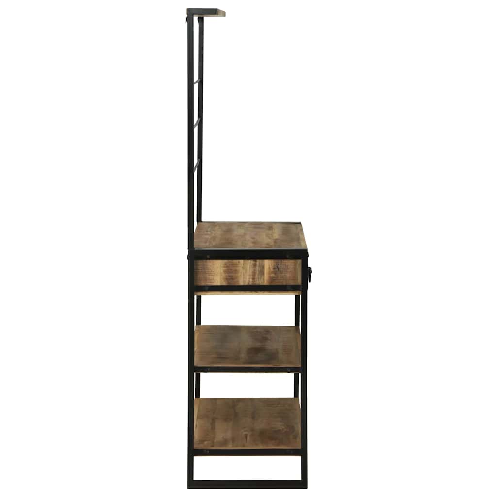 vidaXL Küchenregal Braun und Schwarz 80 x 40 x 160 cm Massivholz Mango