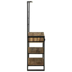 vidaXL Küchenregal Braun und Schwarz 80 x 40 x 160 cm Massivholz Mango
