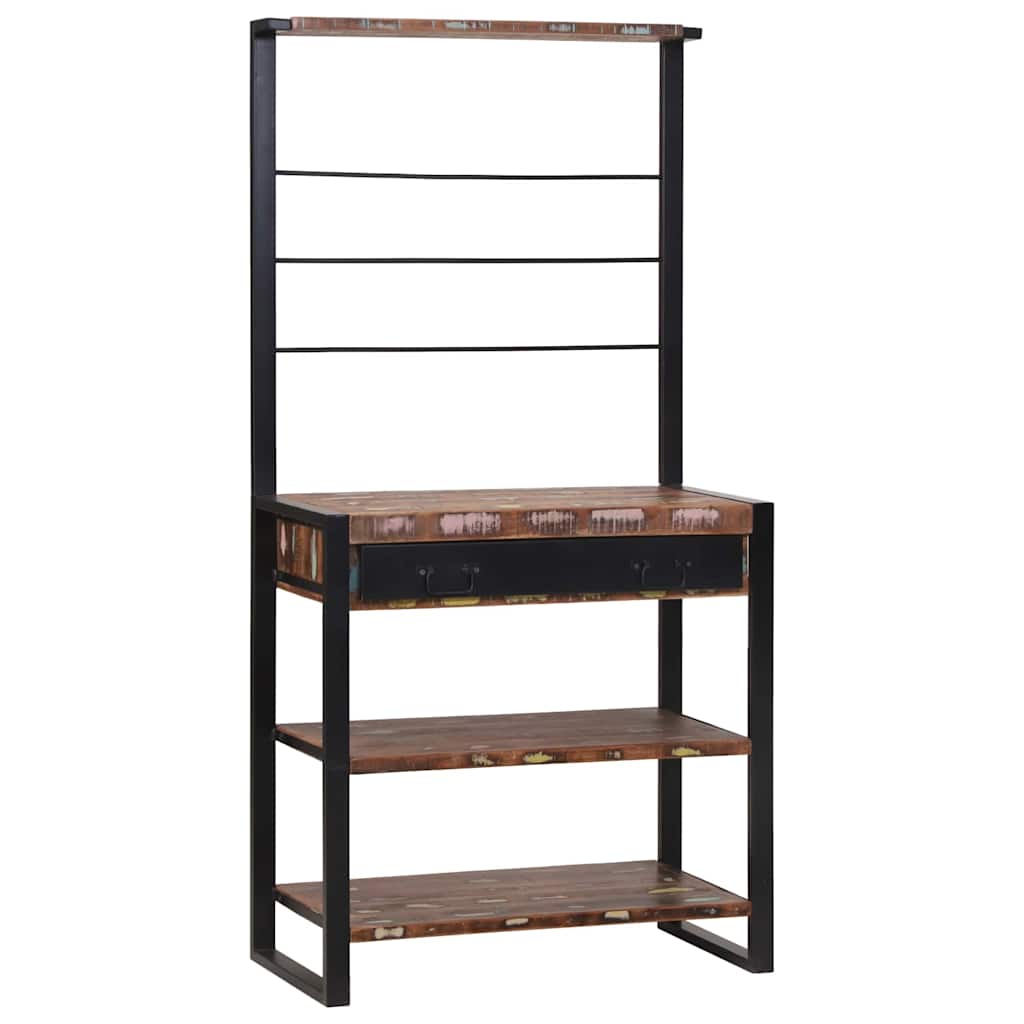 vidaXL Küchenregal Mehrfarbig und Schwarz 80 x 40 x 160 cm