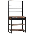 vidaXL Küchenregal Mehrfarbig und Schwarz 80 x 40 x 160 cm