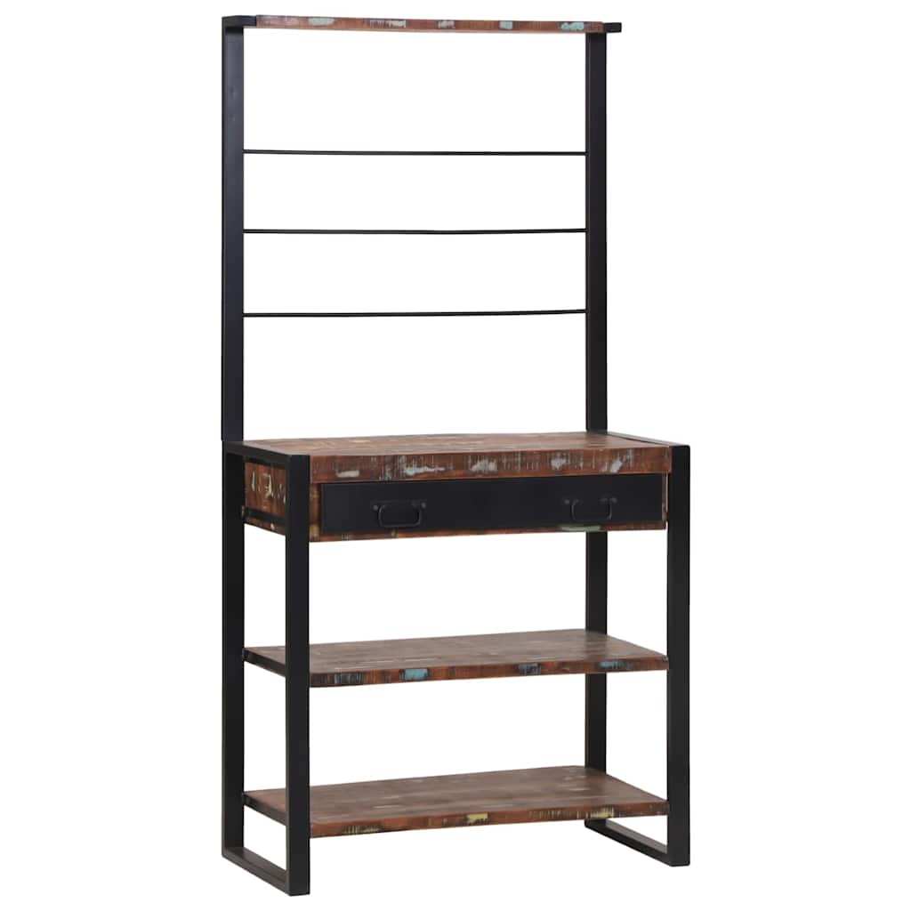 vidaXL Küchenregal Mehrfarbig und Schwarz 80 x 40 x 160 cm
