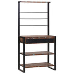 vidaXL Küchenregal Mehrfarbig und Schwarz 80 x 40 x 160 cm