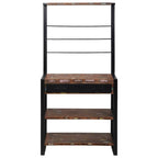 vidaXL Küchenregal Mehrfarbig und Schwarz 80 x 40 x 160 cm