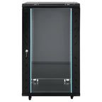 vidaXL 18U Netzwerkschrank 19" IP20 Schwarz 60x60x100 cm