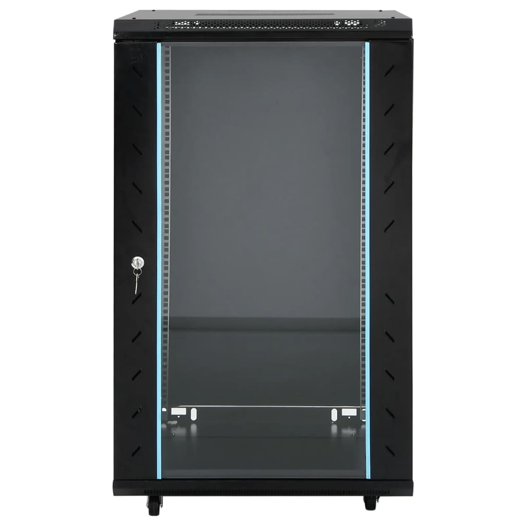 vidaXL 18U Netzwerkschrank 19" IP20 Schwarz 60x60x100 cm