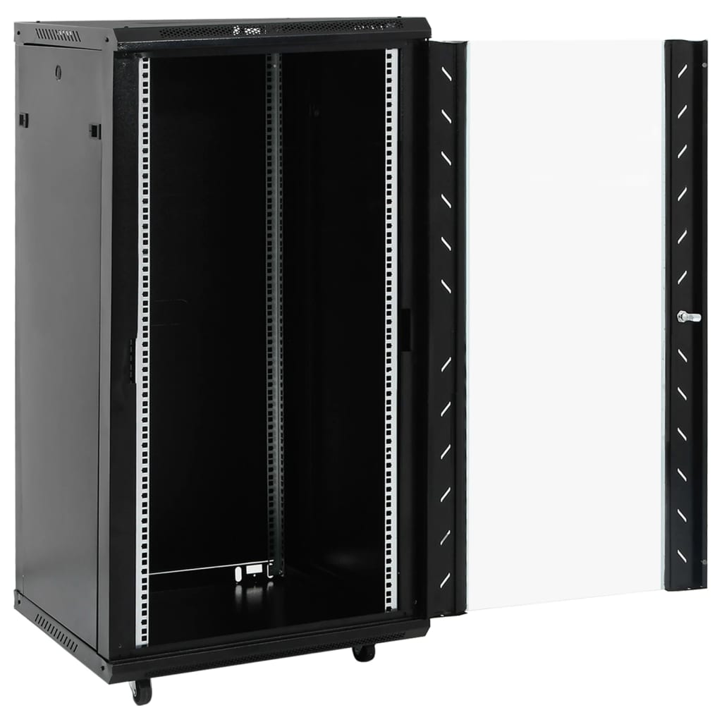 vidaXL 22U Netzwerkschrank 19" IP20 Schwarz 60x60x120 cm