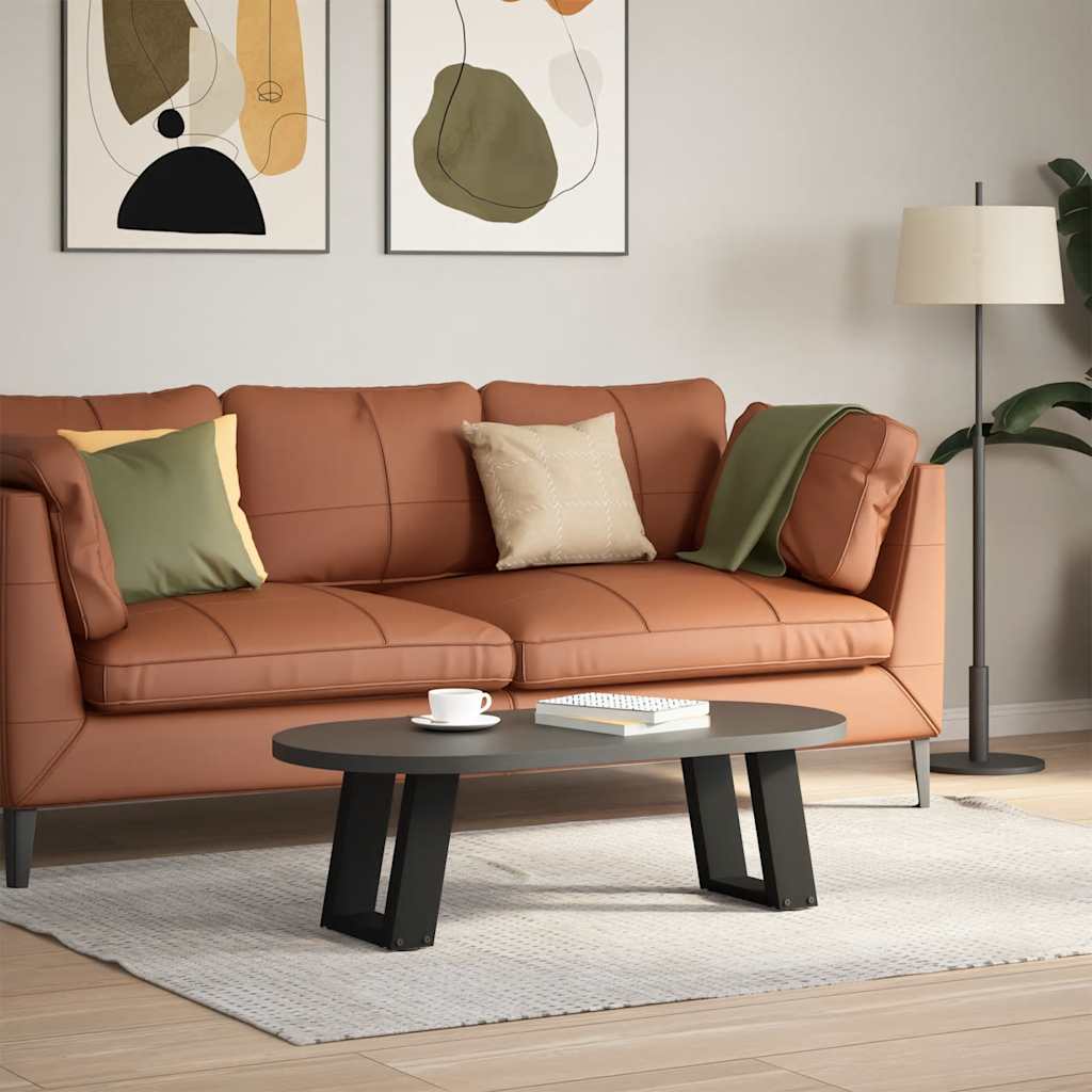 vidaXL Couchtischbeine U-Form 2 Stk. Schwarz 30x(30-31) cm Stahl