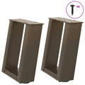 vidaXL Couchtischbeine U-Form 2 Stk. Naturstahl 30x(30-31) cm Stahl