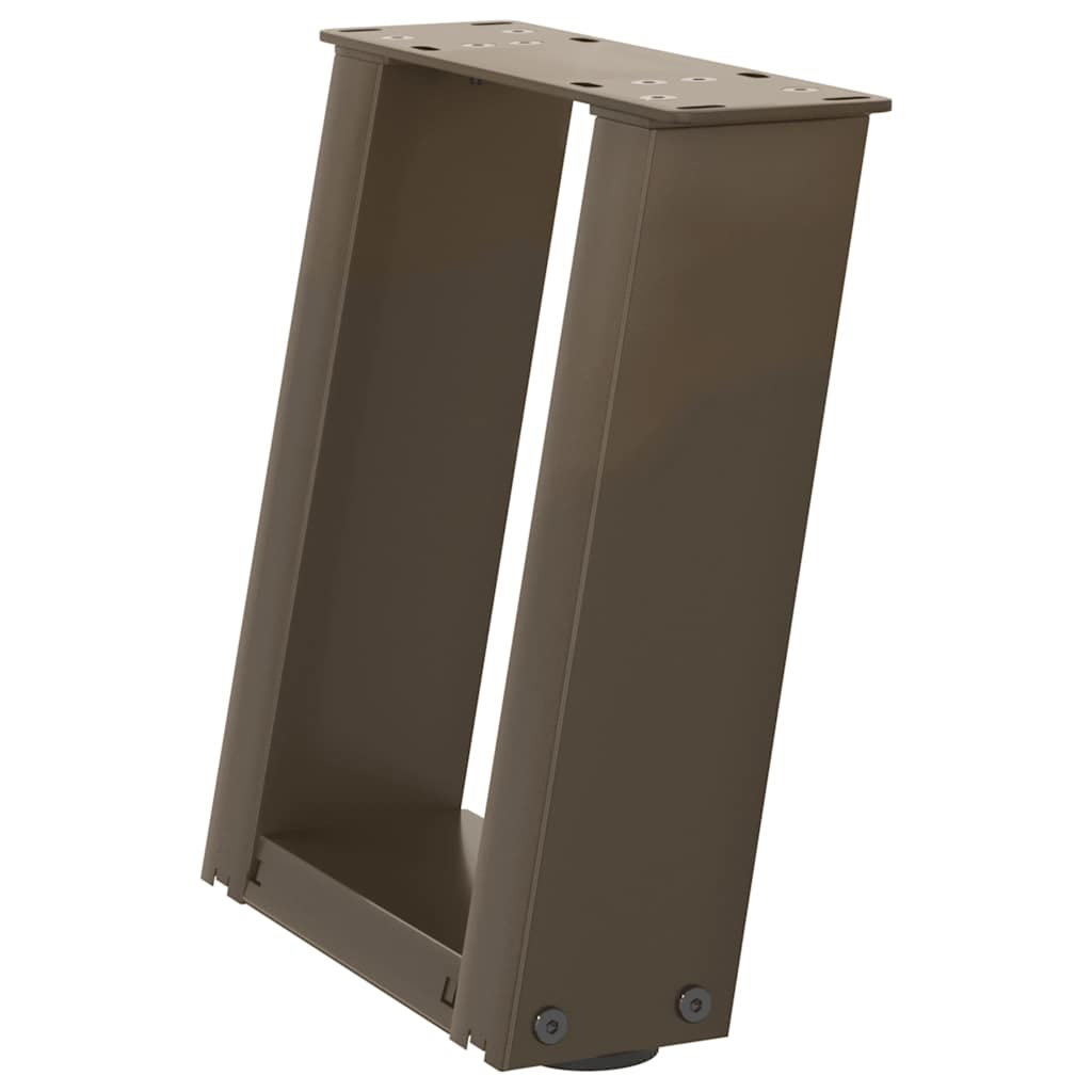 vidaXL Couchtischbeine U-Form 2 Stk. Naturstahl 30x(30-31) cm Stahl