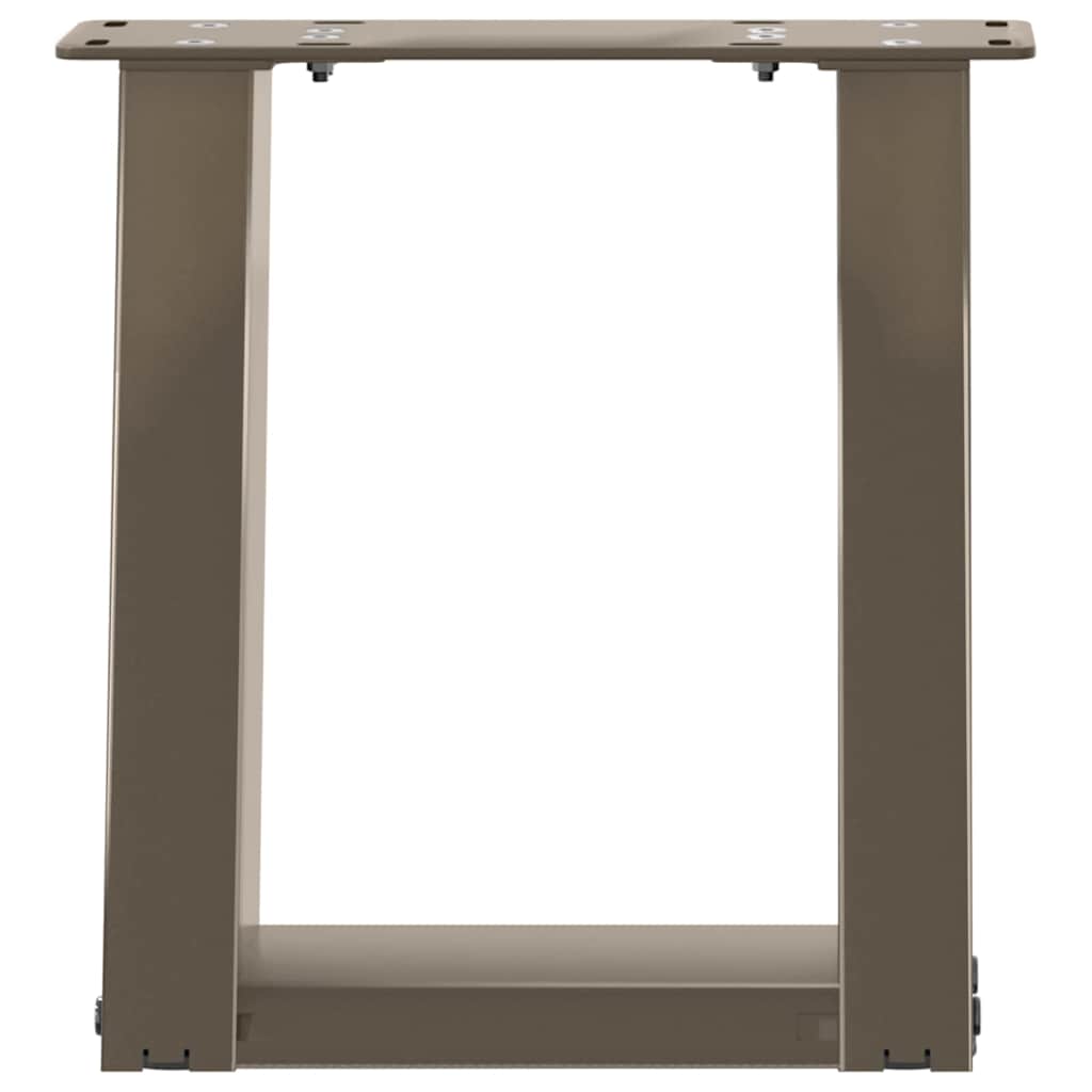 vidaXL Couchtischbeine U-Form 2 Stk. Naturstahl 30x(30-31) cm Stahl