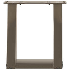 vidaXL Couchtischbeine U-Form 2 Stk. Naturstahl 30x(30-31) cm Stahl