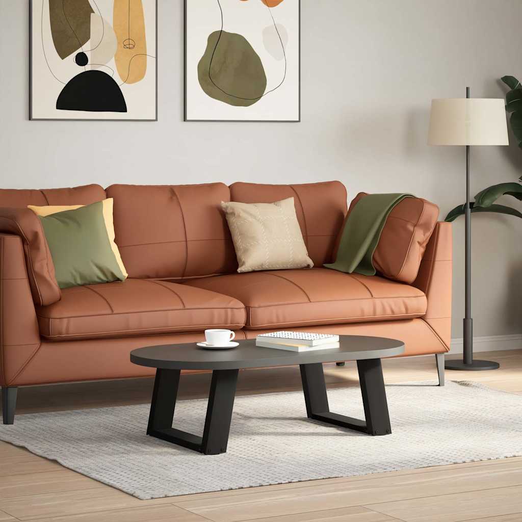 vidaXL Couchtischbeine U-Form 2 Stk. Schwarz 40x(30-31) cm Stahl