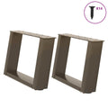 vidaXL Couchtischbeine U-Form 2 Stk. Naturstahl 40x(30-31) cm Stahl