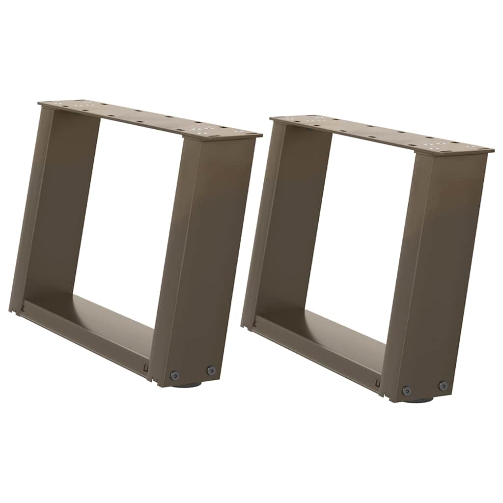 vidaXL Couchtischbeine U-Form 2 Stk. Naturstahl 40x(30-31) cm Stahl