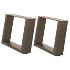 vidaXL Couchtischbeine U-Form 2 Stk. Naturstahl 40x(30-31) cm Stahl