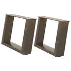 vidaXL Couchtischbeine U-Form 2 Stk. Naturstahl 50x(30-31) cm Stahl