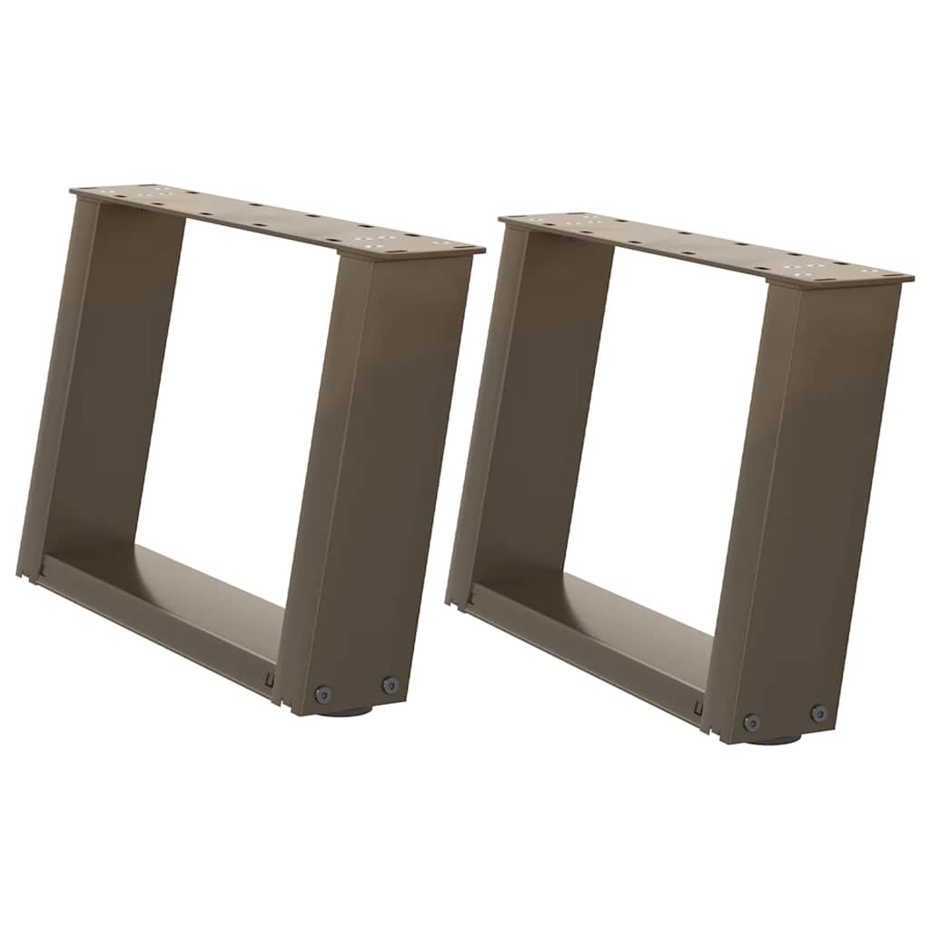vidaXL Couchtischbeine U-Form 2 Stk. Naturstahl 50x(30-31) cm Stahl