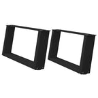 vidaXL Couchtischbeine U-Form 2 Stk. Schwarz 60x(30-31) cm Stahl