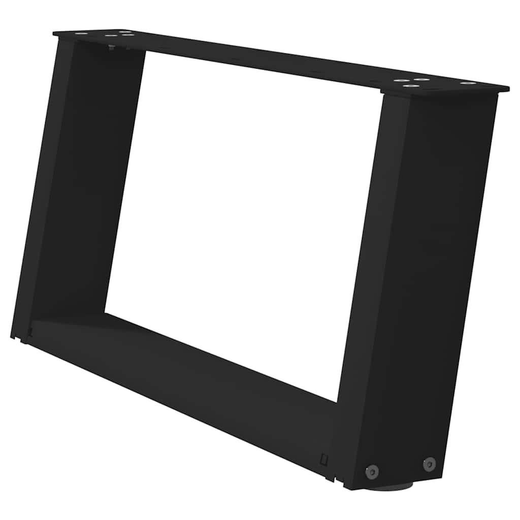 vidaXL Couchtischbeine U-Form 2 Stk. Schwarz 60x(30-31) cm Stahl