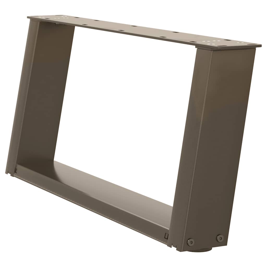 vidaXL Couchtischbeine U-Form 2 Stk. Naturstahl 60x(30-31) cm Stahl