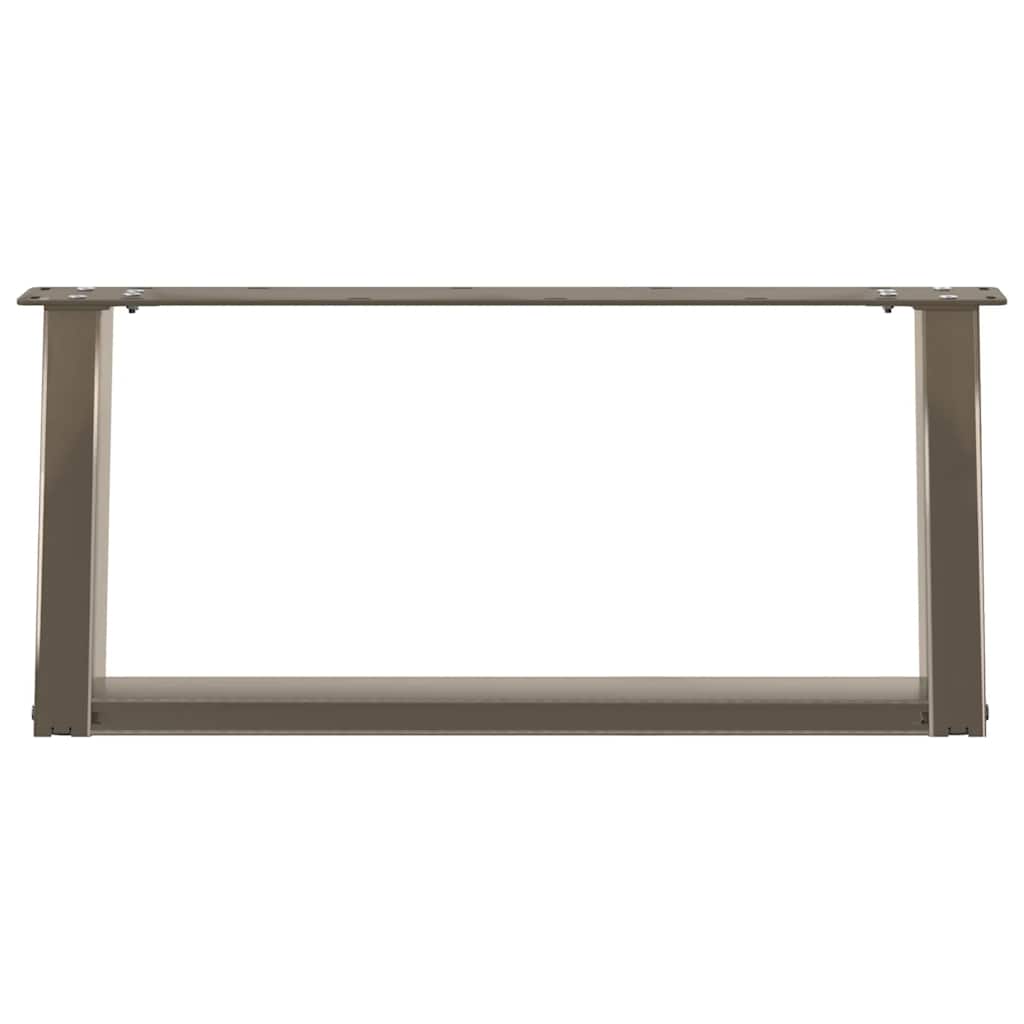 vidaXL Couchtischbeine U-Form 2 Stk. Naturstahl 60x(30-31) cm Stahl