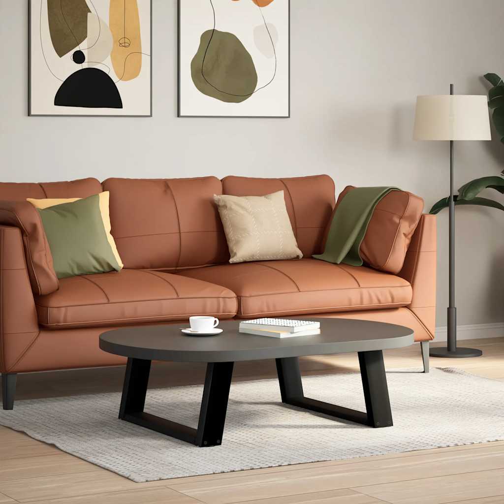 vidaXL Couchtischbeine U-Form 2 Stk. Schwarz 70x(30-31) cm Stahl
