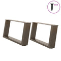 vidaXL Couchtischbeine U-Form 2 Stk. Naturstahl 70x(30-31) cm Stahl