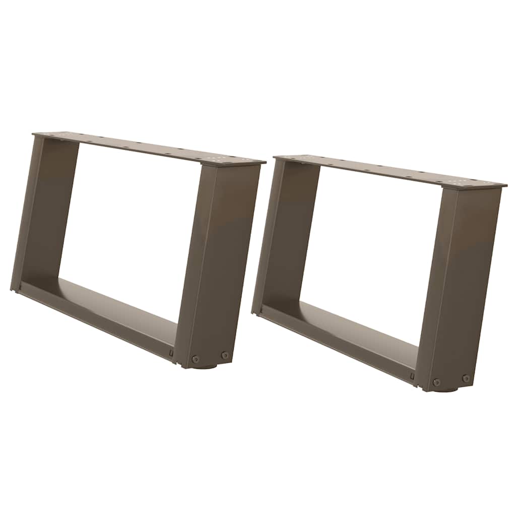 vidaXL Couchtischbeine U-Form 2 Stk. Naturstahl 70x(30-31) cm Stahl