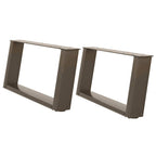 vidaXL Couchtischbeine U-Form 2 Stk. Naturstahl 70x(30-31) cm Stahl
