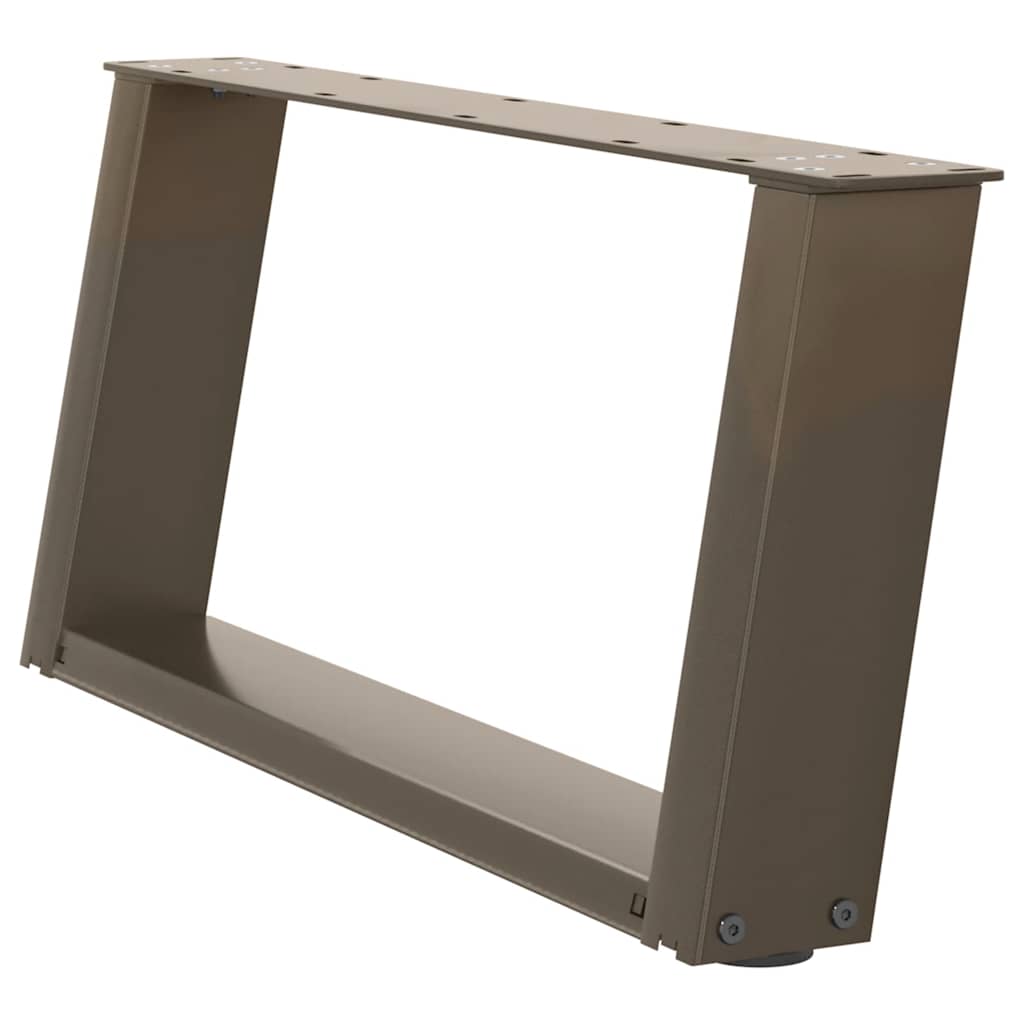 vidaXL Couchtischbeine U-Form 2 Stk. Naturstahl 70x(30-31) cm Stahl