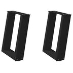 vidaXL Couchtischbeine U-Form 2 Stk. Schwarz 28x(42-43) cm Stahl