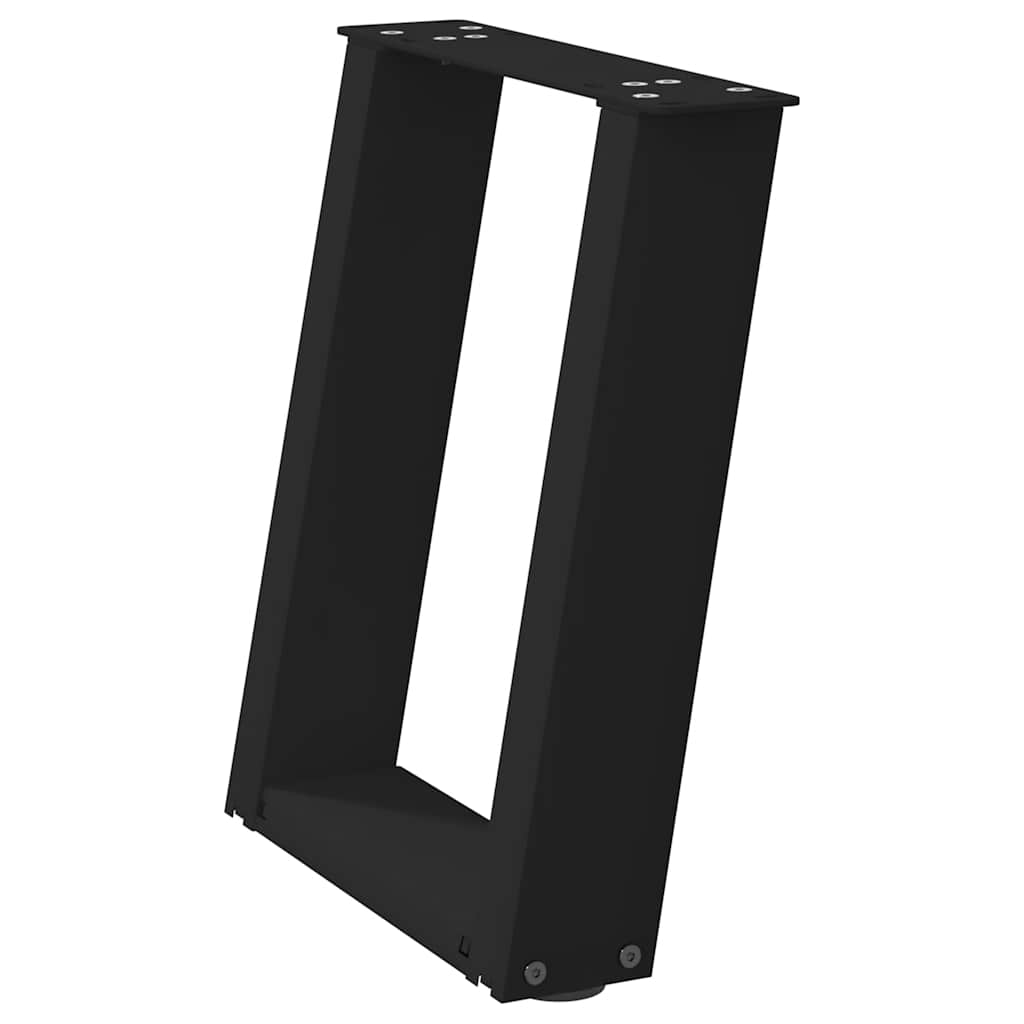 vidaXL Couchtischbeine U-Form 2 Stk. Schwarz 28x(42-43) cm Stahl