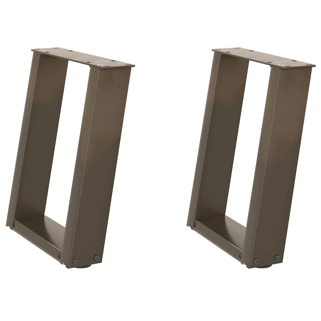vidaXL Couchtischbeine U-Form 2 Stk. Naturstahl 28x(42-43) cm Stahl