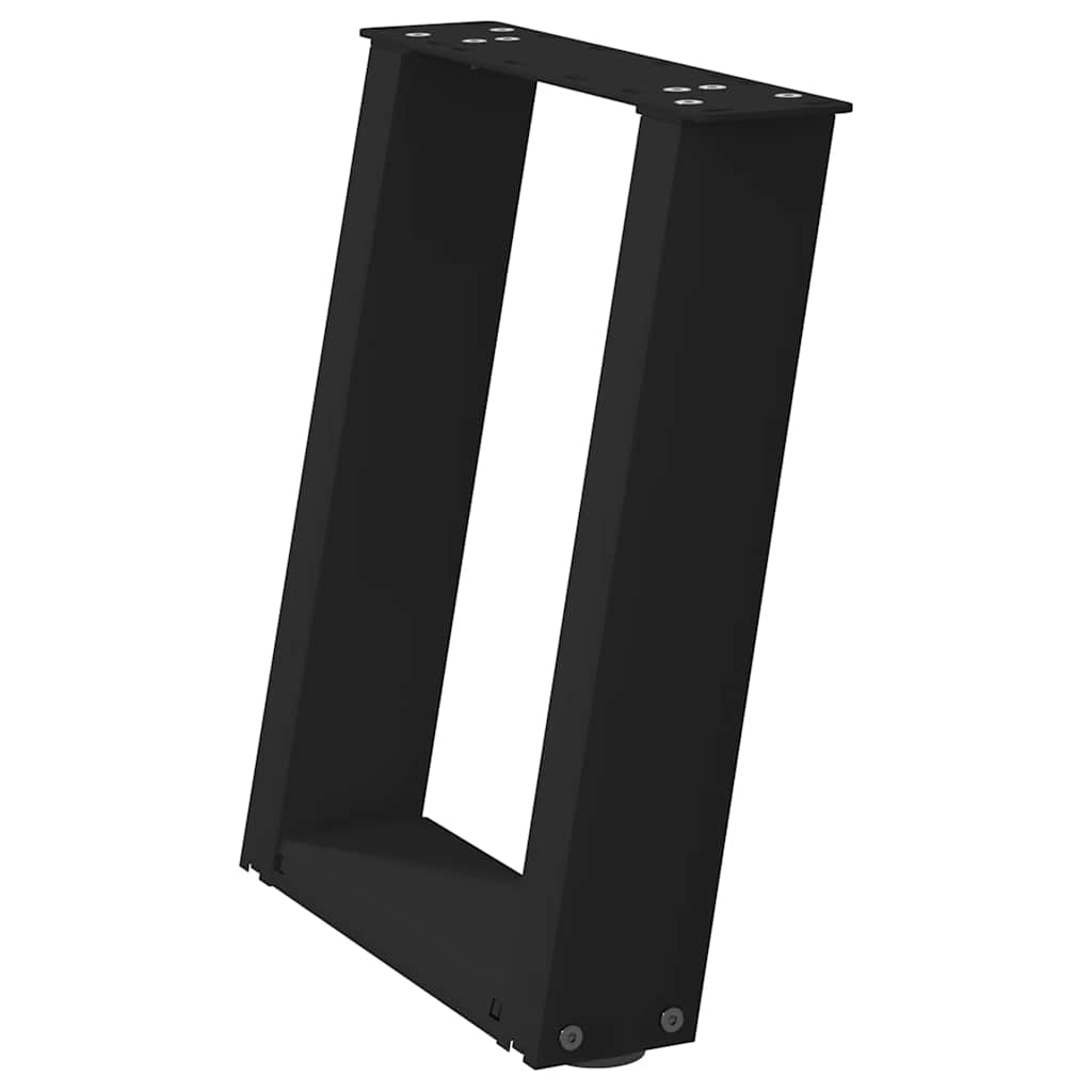 vidaXL Couchtischbeine U-Form 2 Stk. Schwarz 38x(42-43) cm Stahl