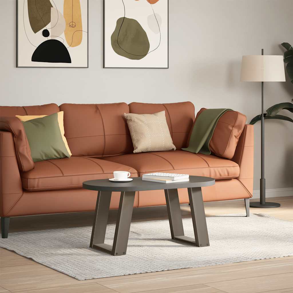 vidaXL Couchtischbeine U-Form 2 Stk. Naturstahl 38x(42-43) cm Stahl