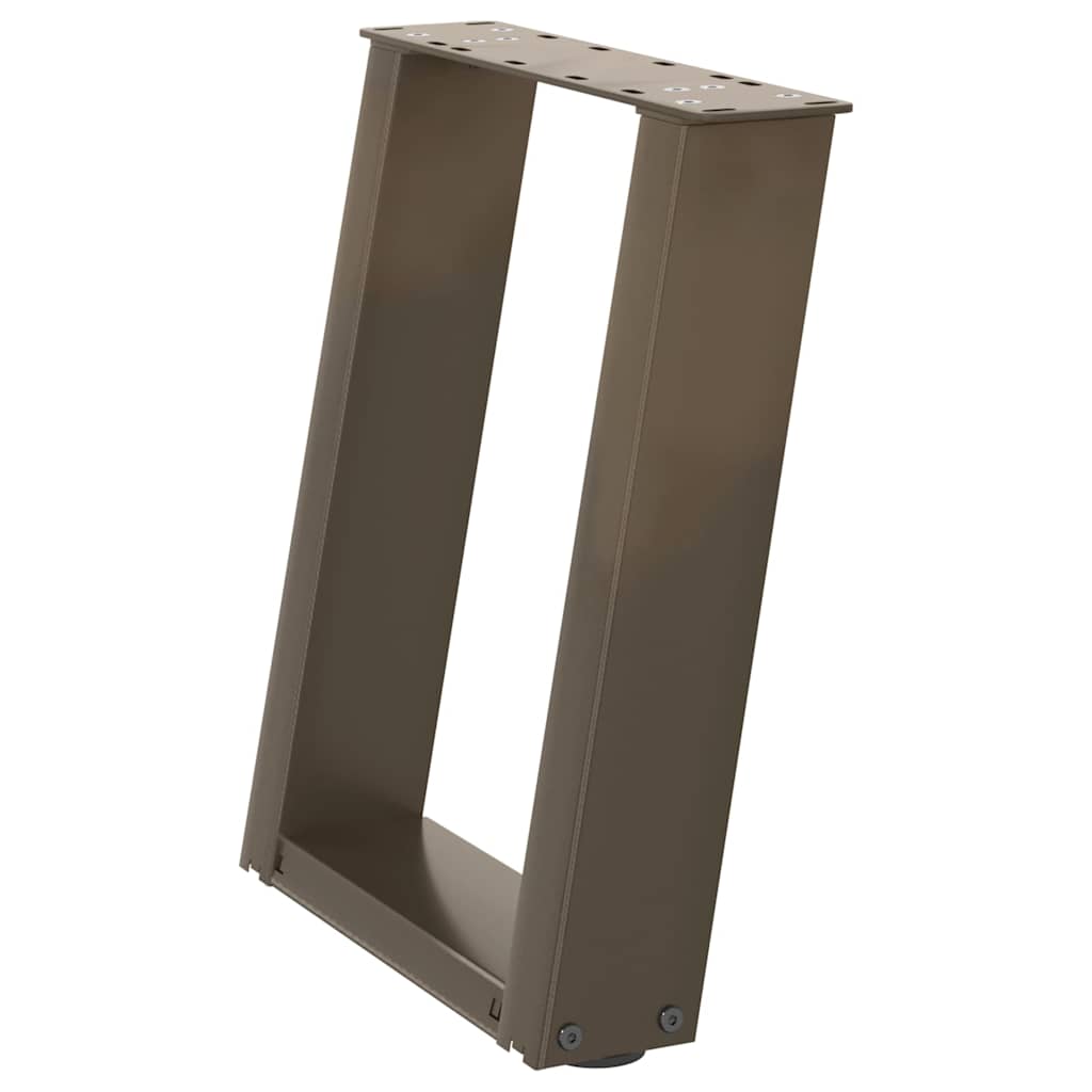 vidaXL Couchtischbeine U-Form 2 Stk. Naturstahl 38x(42-43) cm Stahl